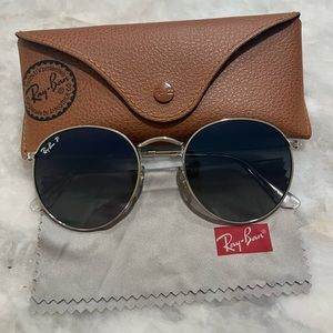 Ray ban metal circle sunglasses, polarized in Blue and Silver